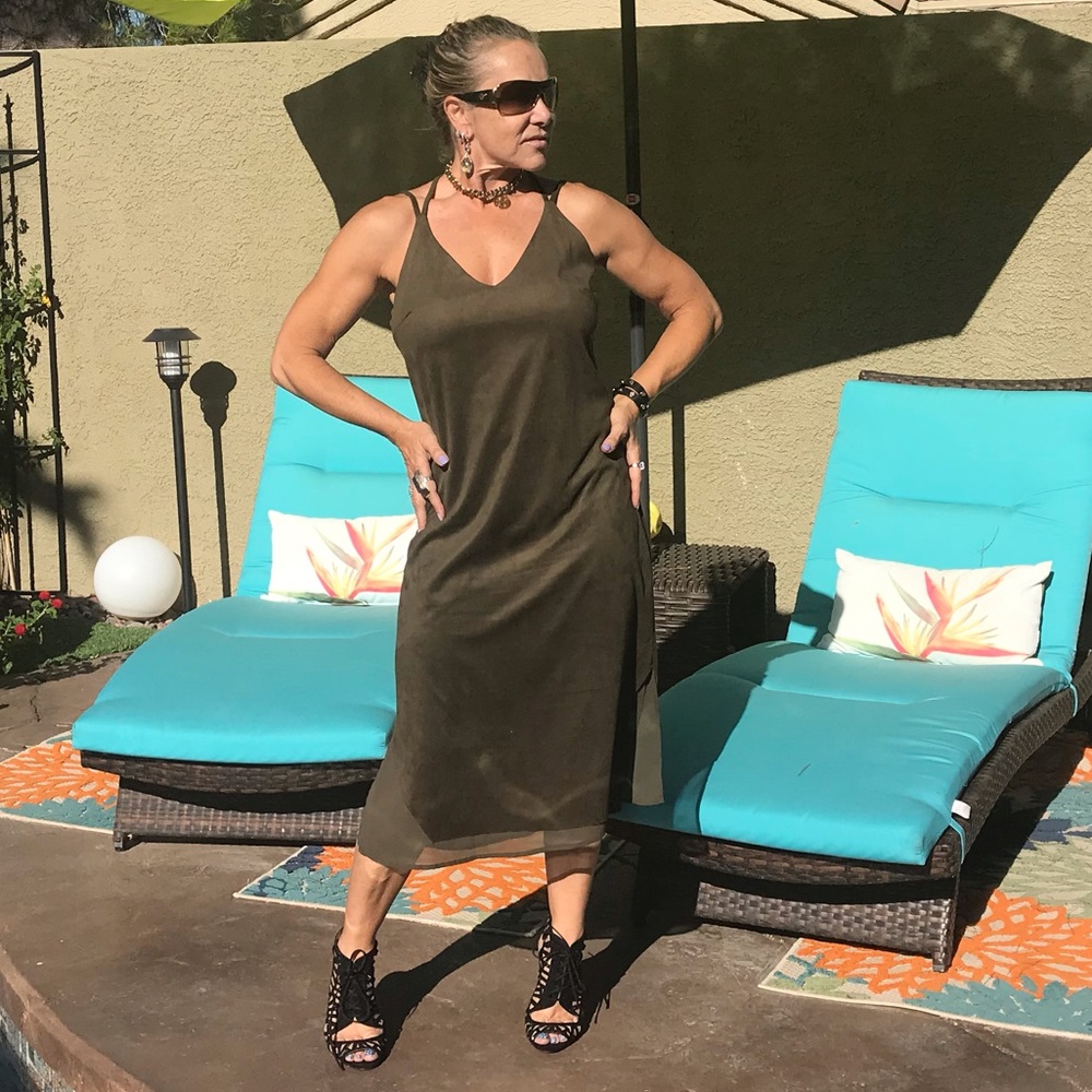 Brigitte Bailey olive green dress